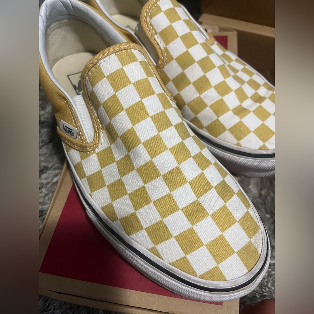 Vans Classic Slip On Checkerboard/Ochre Size 8 women